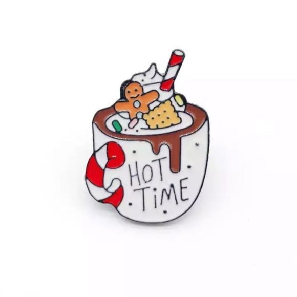 50% OFF! Christmas cocoa pin enamel coffee gingerbread candy cane cup mug - Picture 3 of 3